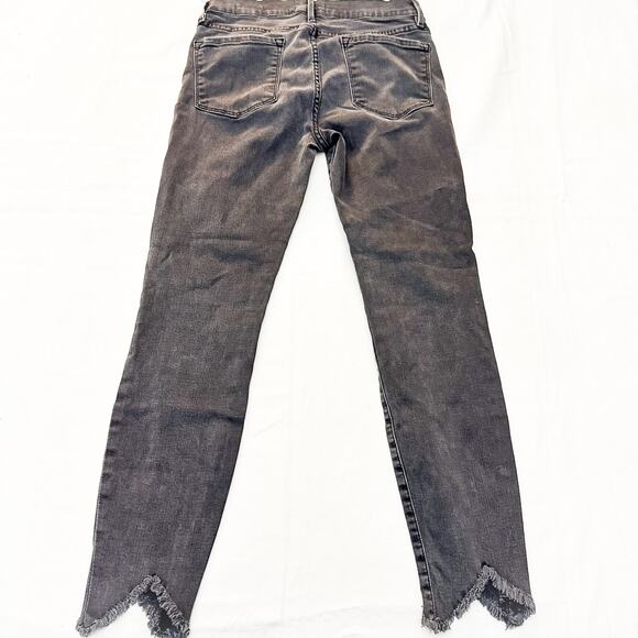 Frame Le Skinny de Jeanne Crop Charcoal Raw Hem Denim Jeans Tull Size 28 - Picture 3 of 8